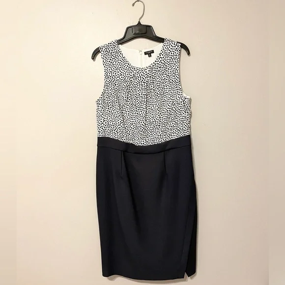 Talbots Black & White Polka Dot Dress Sz 12P - Picture 3 of 14